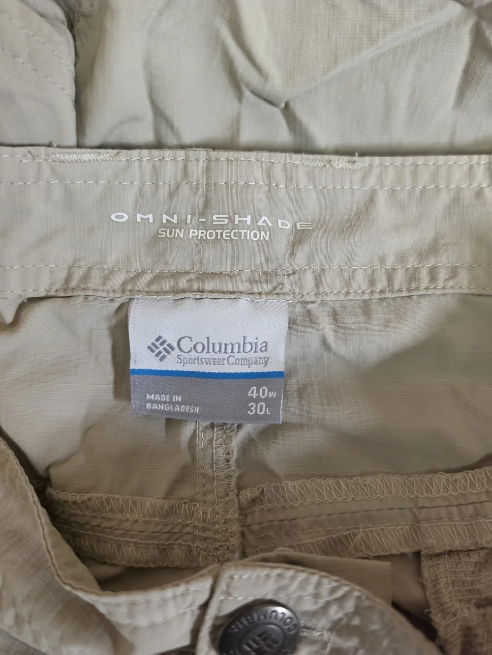 Columbia Omni Shade Men's Convertible Cargo Pants - Casual Outdoor Wear 40x30